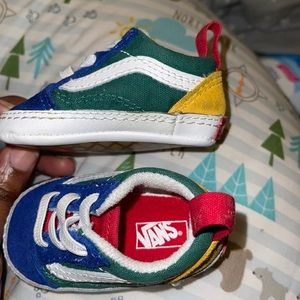 Vans Old Skool Skate Shoe- Blue/green/yellow.
